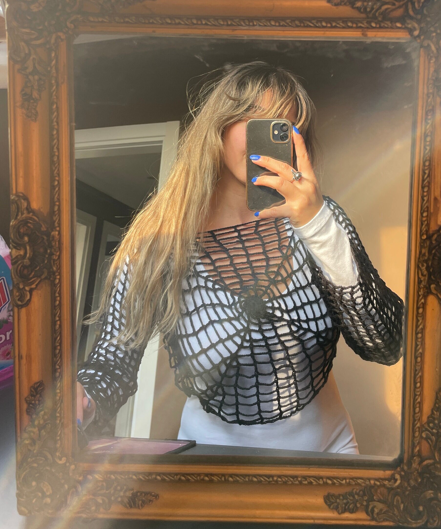 BLOUSON BLOUSE WITH NECK TIE SPIDER GIRL