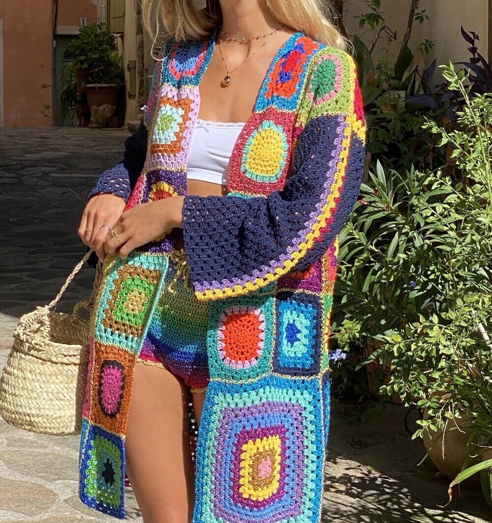 Crochet Cardigan Long Cardigan Granny 