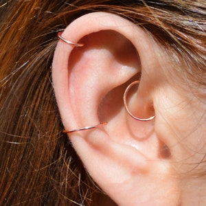 14K Rose Gold 6 8 10 mm Rose Gold Filled Hoop Earrings Conch Cartilage Daith Tragus Tiny Mini Rose Gold Hoop Earrings Sleeper Earrings