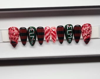 Horror/ Inspired Freddy Kruger Press Ons