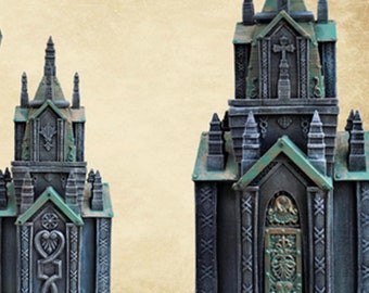 3D Printed Mausoleum, Graveyard Terrain Scenery