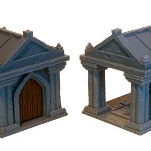 Mausoleum Set -  Stone for TTRPGs, Diorama, Graveyard