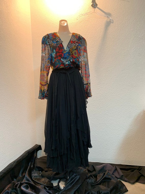 Vintage Diane Freis Original silk dress size P "de