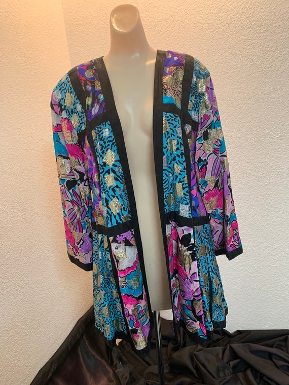 Vintage Diane Freis Silk Long Jacket unworn