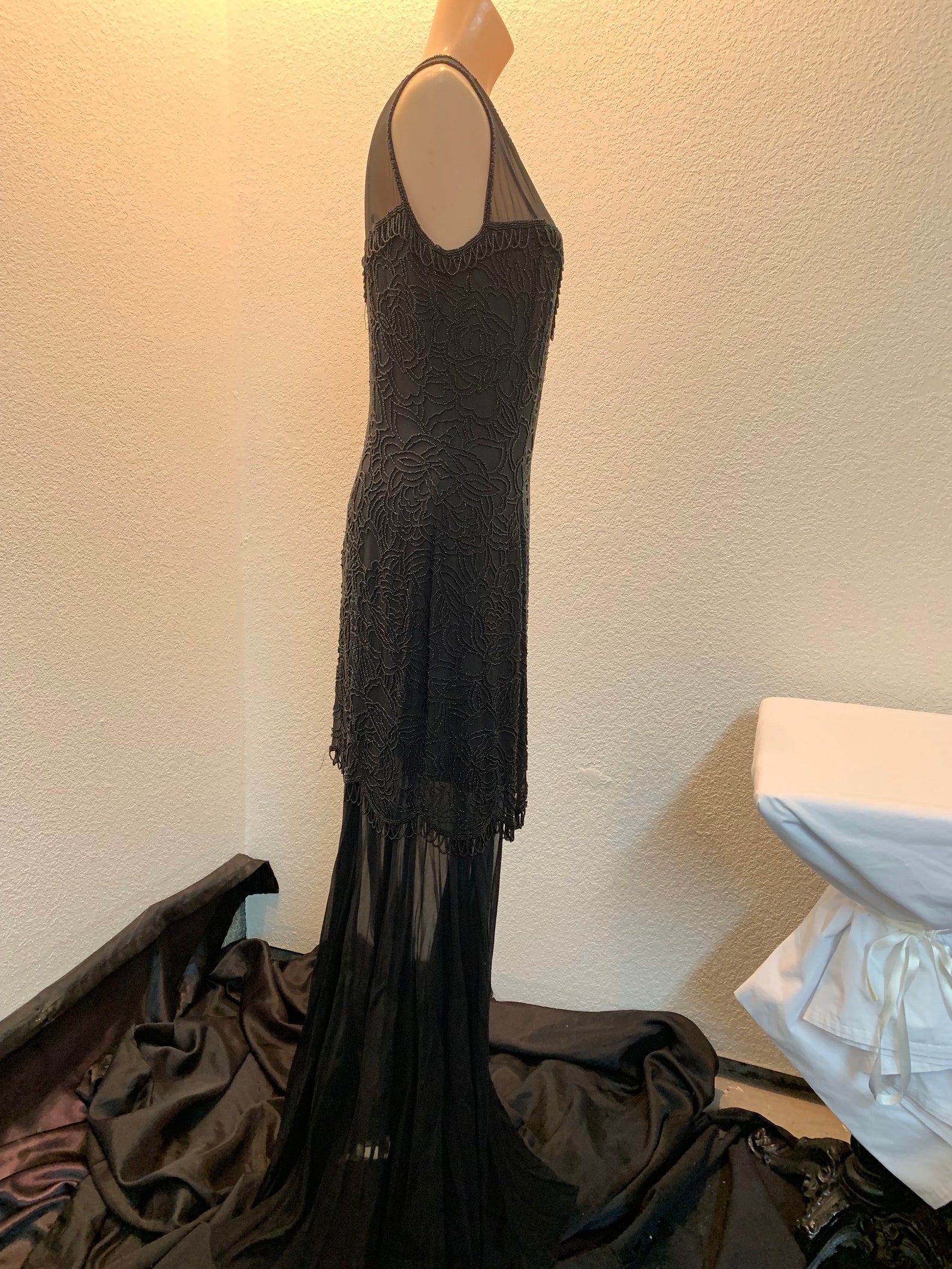 black long sleeve bridesmaid dresses See-through Chiffon Puff Dress One Sise:Black BIS-08-07-24 Turquoise Green Color Dress