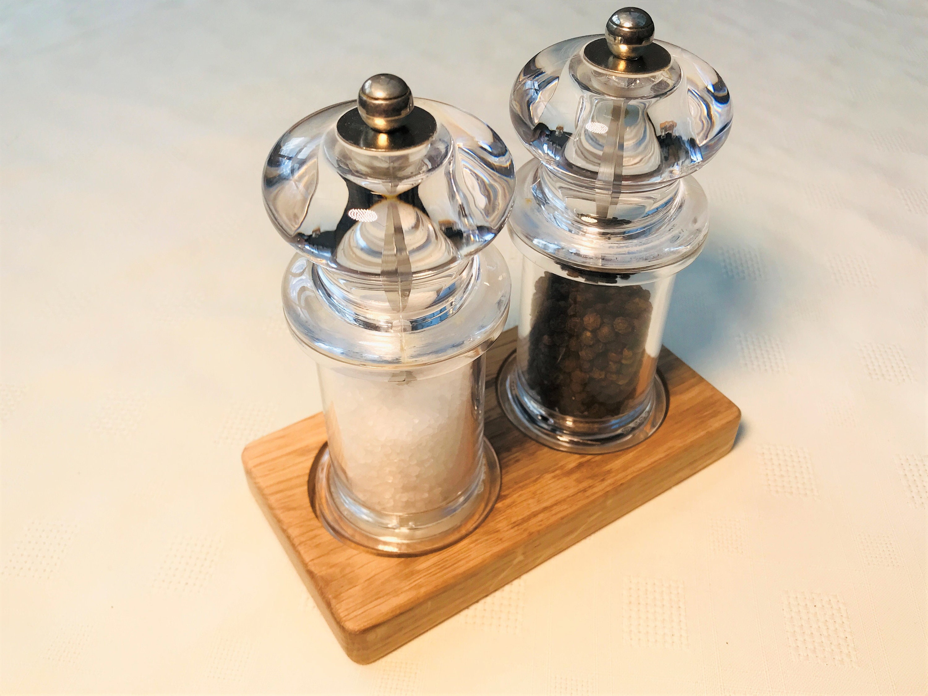 Solid Oak Salt and Pepper Mill Tray Solid Oak Condiment Tray Etsy UK