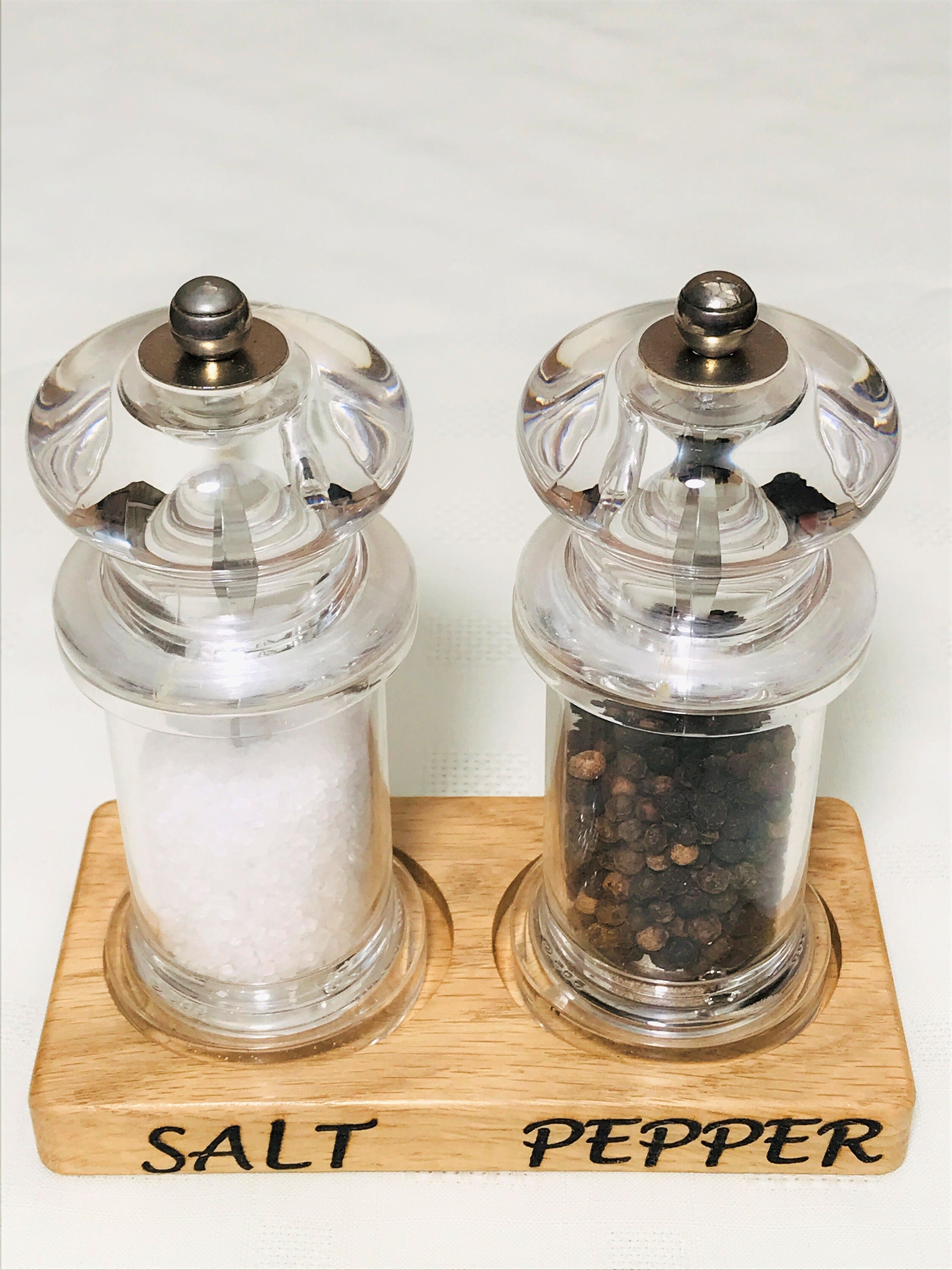 Solid Oak Salt and Pepper Mill Tray Solid Oak Condiment Tray Etsy UK