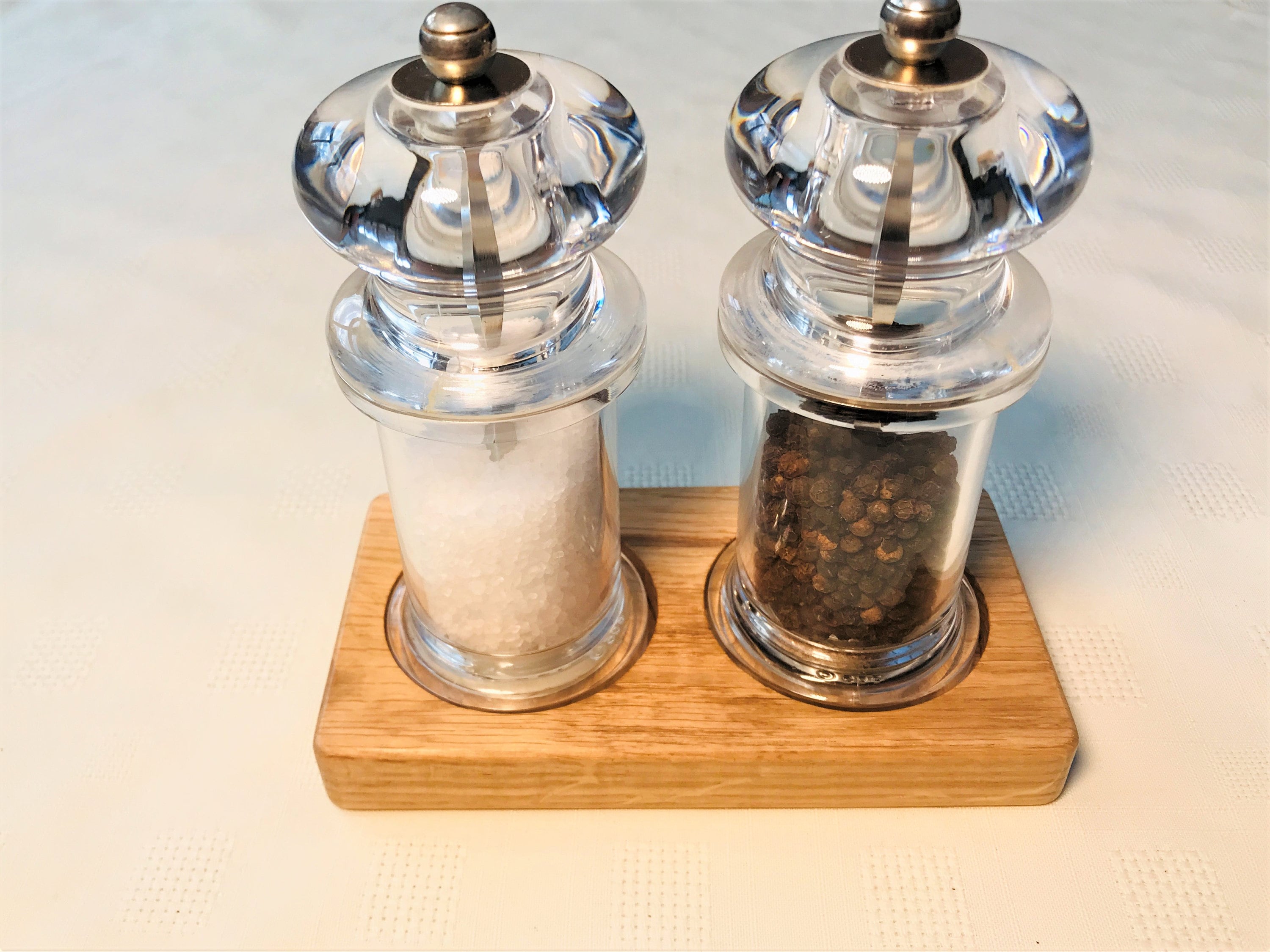 Solid Oak Salt and Pepper Mill Tray Solid Oak Condiment Tray Etsy UK