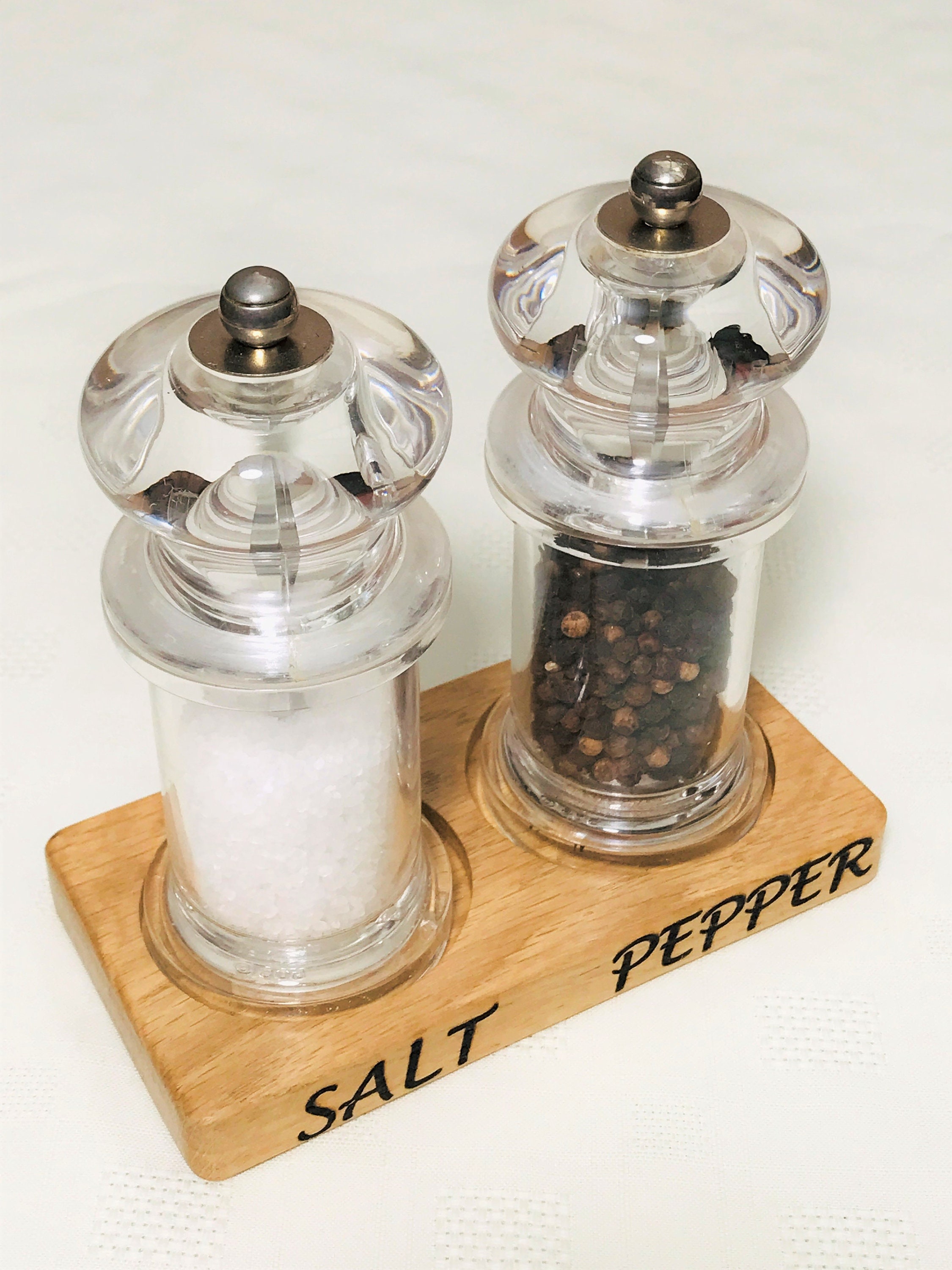 Solid Oak Salt and Pepper Mill Tray Solid Oak Condiment Tray Etsy UK