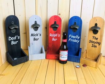 Personalised Wall Mounted Bottle Opener, Man Cave Gift, Bar Gift, Beer Bottle Opener, Beer Lover Gift
