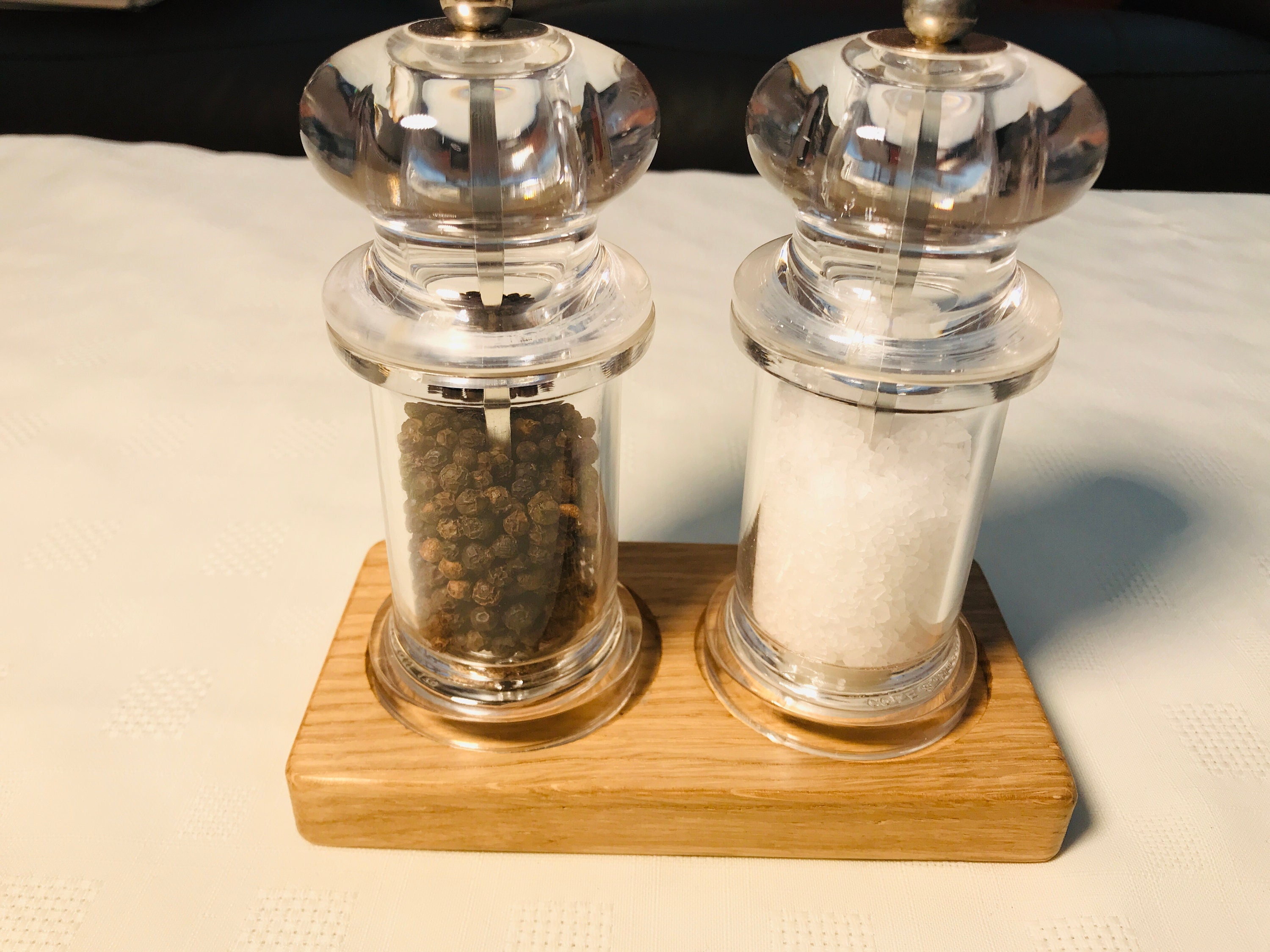 Solid Oak Salt and Pepper Mill Tray Solid Oak Condiment Tray Etsy UK