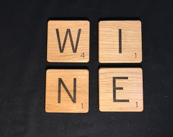 Personalised Scrabble Drink Coasters, Scrabble Sets, Scrabble Individual Letters