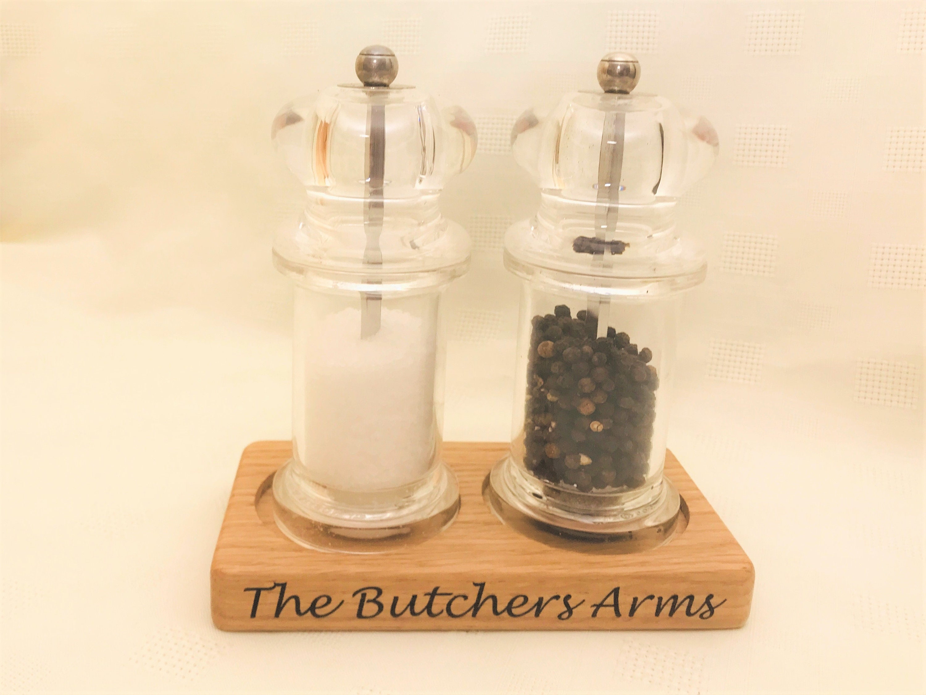 Solid Oak Salt and Pepper Mill Tray Solid Oak Condiment Tray Etsy UK