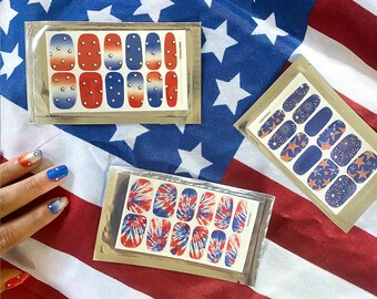 Patriottische nagellak wraps