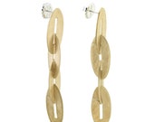 Slit Oval Chain Earrings