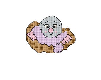 Modèle de point de croix drôle de taupe - animal mignon de la forêt (modèle PDF)