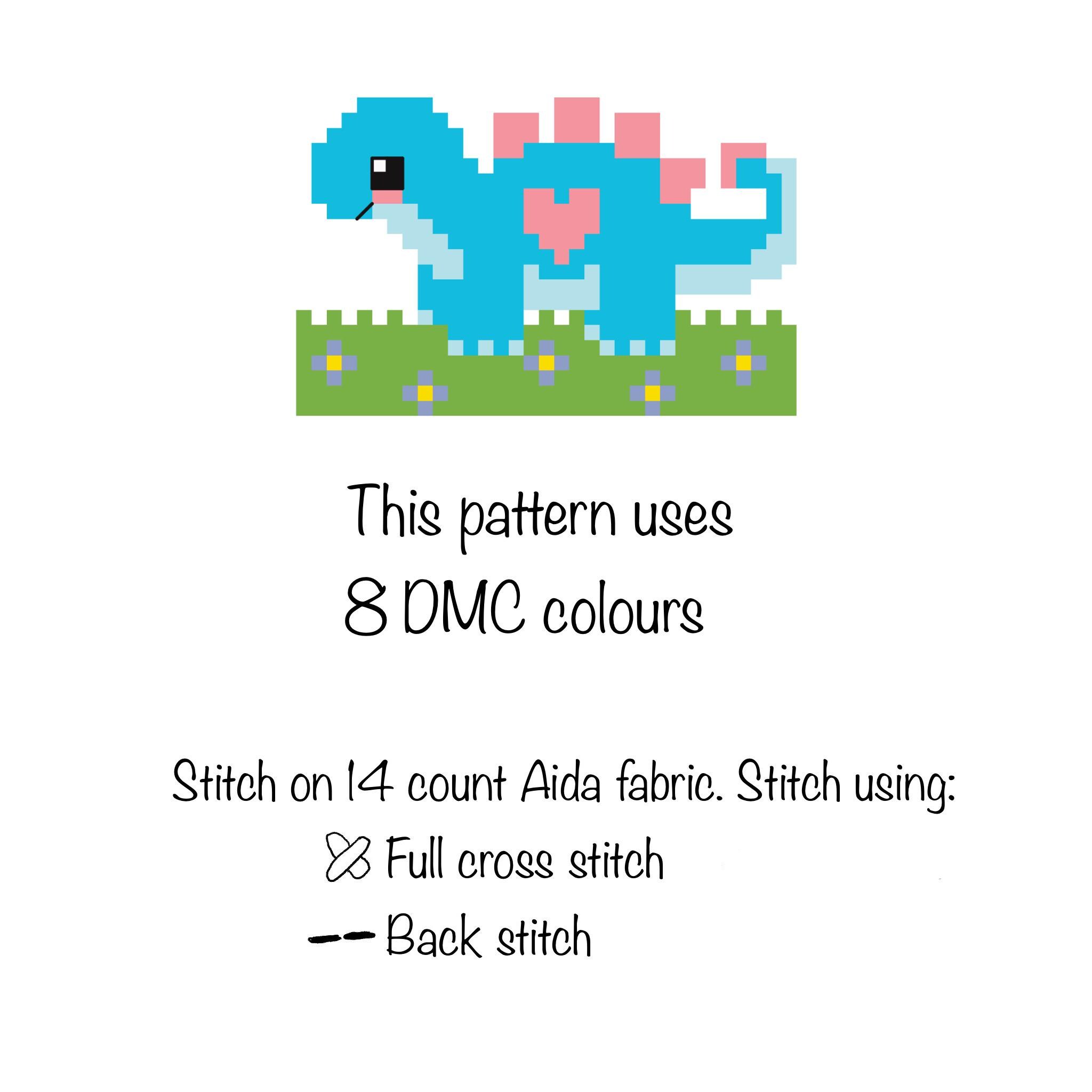 Bronatsaurus Chart Pattern 3 Easy Dinosaur Patterns, Stegosaurus, Brontosaurus and Triceratops ...