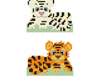 Tiger Cub Cross Stitch Patterns, Easy Beginner project