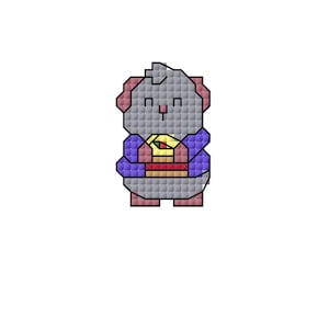 Modèle de carte de cochon d'Inde - petit point de croix d'anniversaire