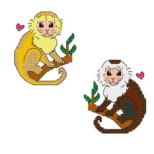 capuchin cross stitch - small monkey pattern