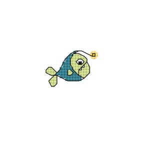 Anglerfish tiny cross stitch pattern