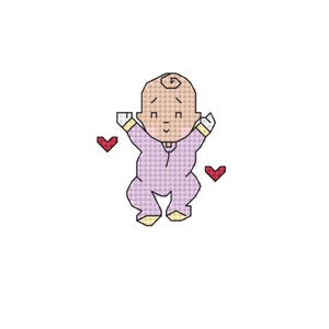 Kleine kruissteek voor geboortekaartjes - babypatroon zo klein en snel te naaien!
