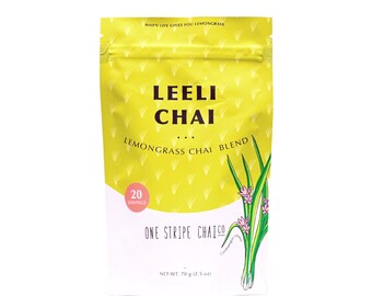 Lemongrass Chai, Loose Leaf Tea, Leeli Chai, Organic, 20 Servings (70 Gram Bags, 2.5 Ounce)