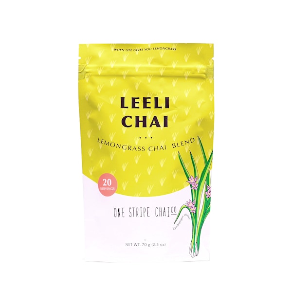 Lemongrass Chai, Loose Leaf Tea, Leeli Chai, Organic, 20 Servings (70 Gram Bags, 2.5 Ounce)