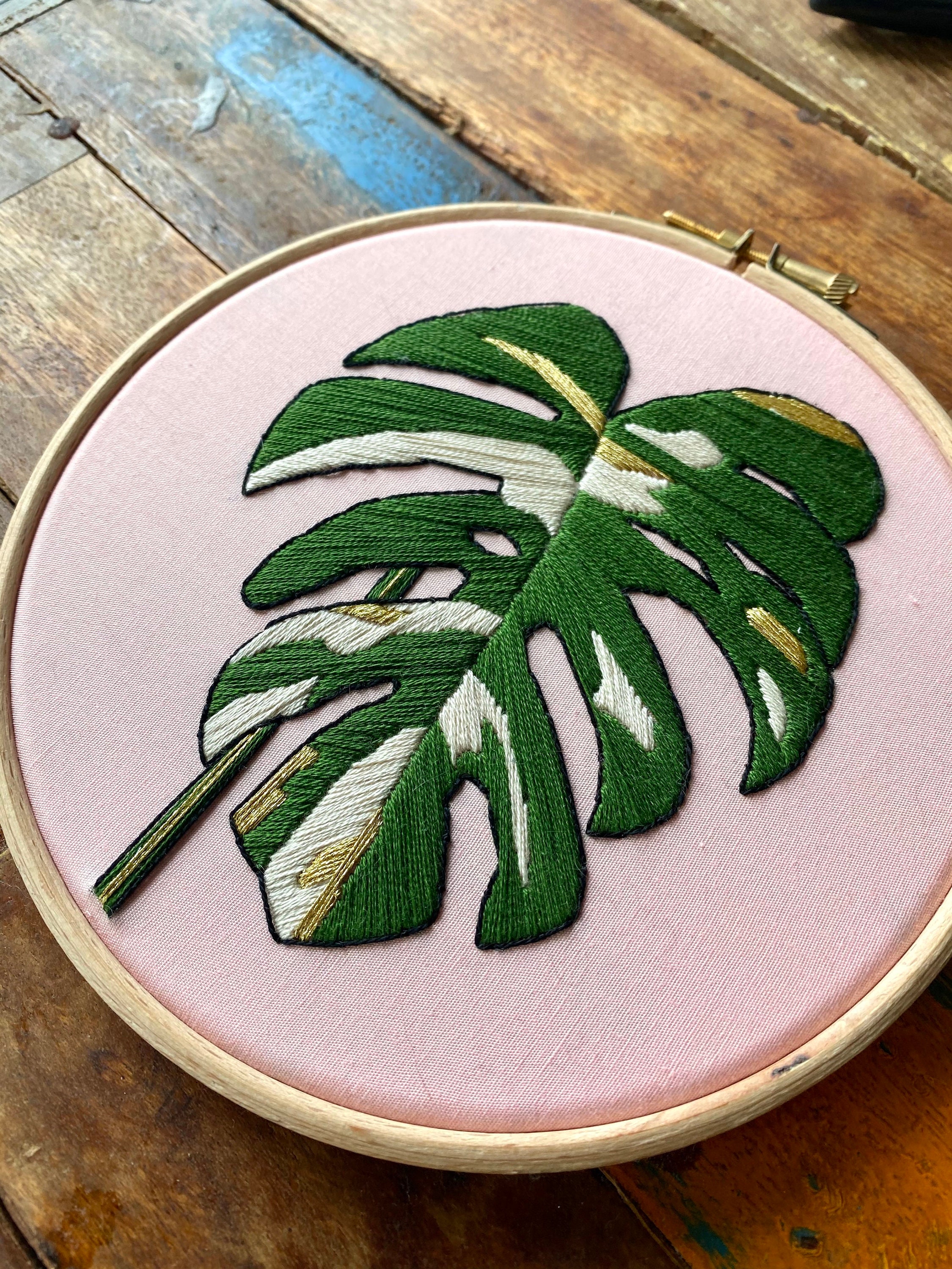 Variegated monstera embroidery pattern hand embroidery  etsy australia Variegated monstera embroidery pattern hand embroidery  etsy australia