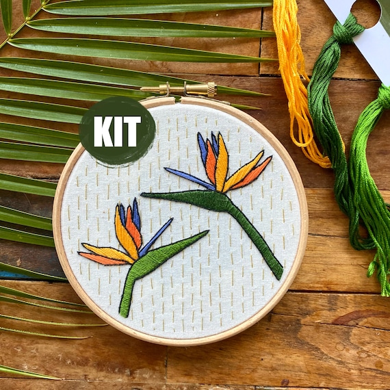 Gold Thread Embroidery, Beginner Botanical Embroidery Kit