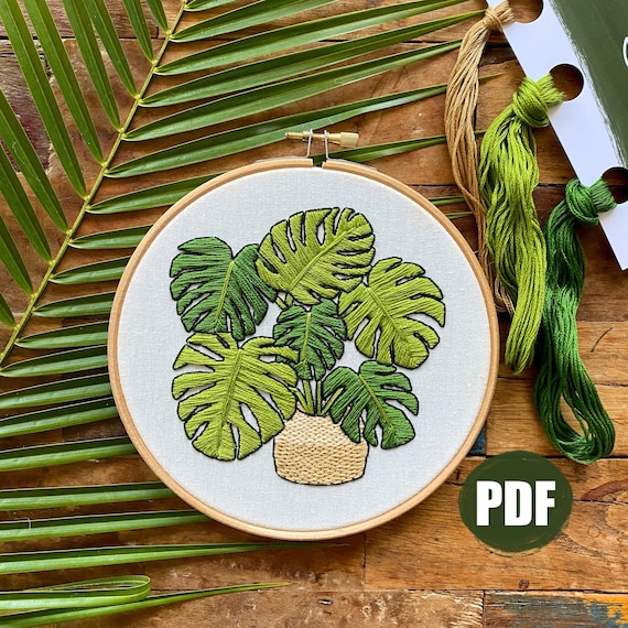 Monstera geflochtener Korb | Stickmuster pdf, moderne Stickerei,  Stickpflanzen, Stickmuster Monstera, digitales Stickmuster Pflanze - Etsy.de