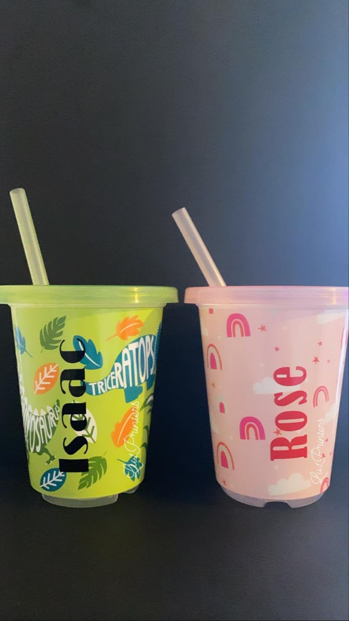 Personalised kids Tumblers with Lid and straw Etsy
