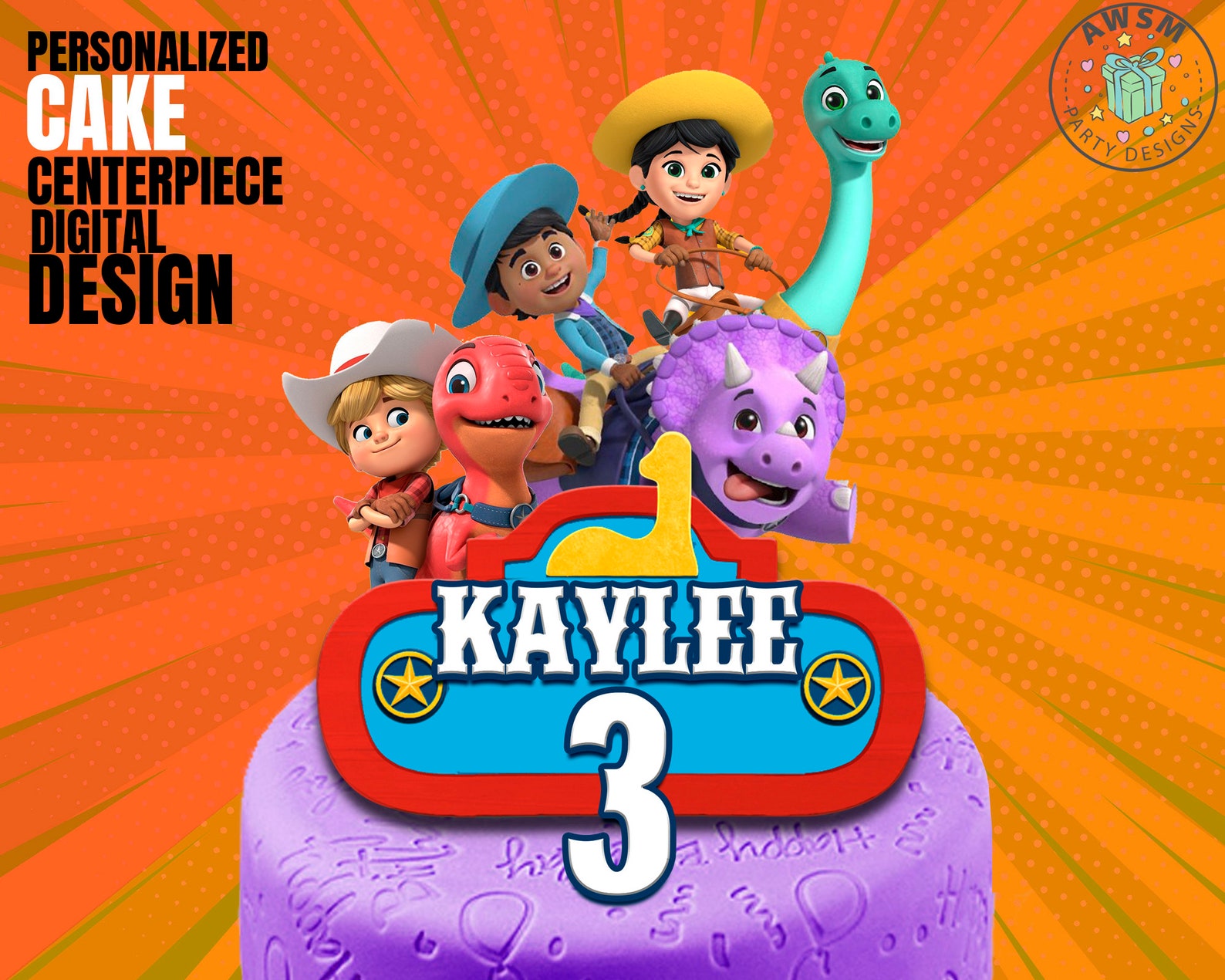 Dino Ranch personalized birthday party package designs | Etsy