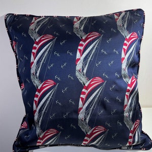 Navy Yachtie&#39;s Sailor&#39;s Cushion - Silk | CUSH