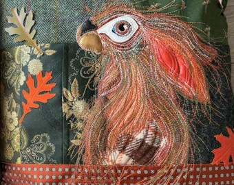 Sitting Hare Cushion - No. 65 - from Tash’s Woodland Creatures Tweed Silk & Leather Cushion Series