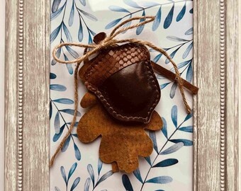 Leather Oak Leaf and Acorn
