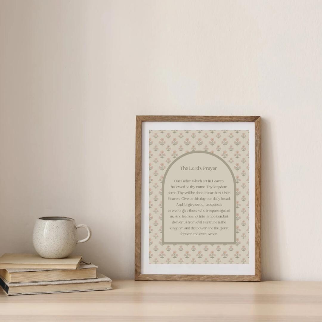 The Lord's Prayer Print – Minimalist Christian Home Decor (digital ...