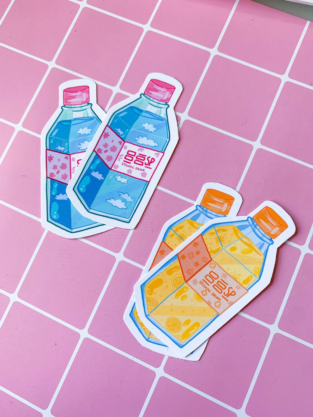 Anime Bottles Aesthetic Stickers Drinks Kawaii Vinyl Etsy