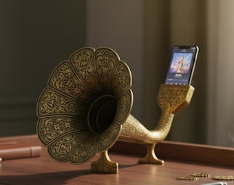 手作りアンティークスタイルの蓄音機 - シェラックレコードプレーヤー