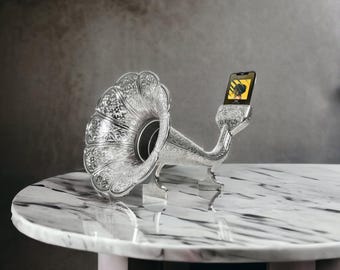iPhone Passive Speaker, Home Decor Gift, Acoustic iPhone Copper Speaker Gramophone