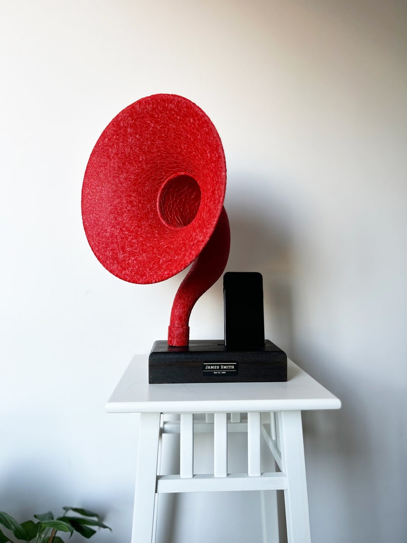 Acoustic iPhone Speaker, Gramophone iPhone Passive Speaker, Valentine Home Decor, Valentines Day Gift, Valentines Day Decor, Home Gift image 9