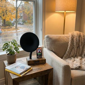 Acoustic iPhone Speaker, Gramophone iPhone Passive Speaker, Unique Home Decor, Holiday Gift for New Home image 7