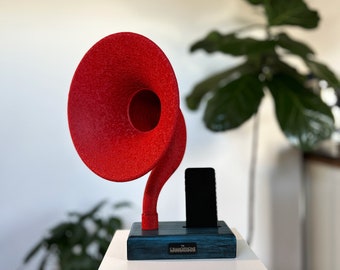 Office Furniture and Decor, Acoustic iPhone Speaker, Gramophone iPhone Passive Speaker, Unique Holiday Gift, Acoustic Iphone Amplifier