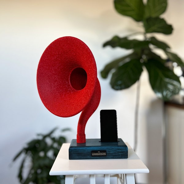 Office Furniture and Decor, Acoustic iPhone Speaker, Gramophone iPhone Passive Speaker, Unique Holiday Gift, Acoustic Iphone Amplifier