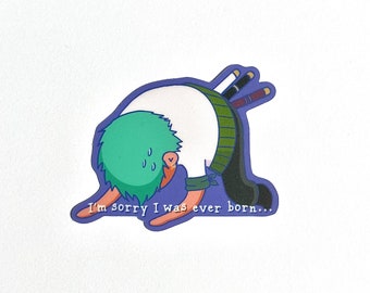 Depressed Pirate Swordsman Laptop Vinyl Sticker