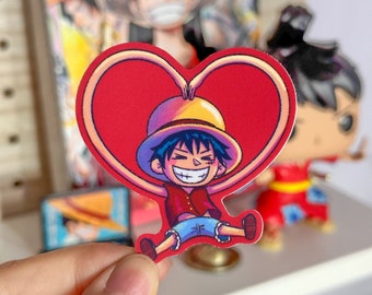 Stretchy Monkey Pirate Making a Cute Heart Laptop Sticker