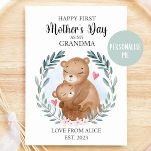 Personalisierte Muttertagskarte, Mama 1. Muttertagskarte, erster Muttertag, für Mama von Kinderpersonalisierte Karte von Baby, Mama Bär