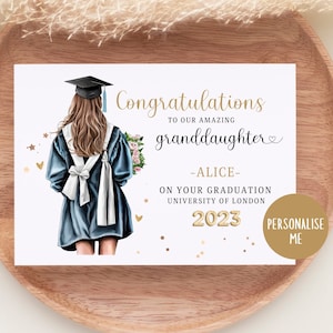 Carte de remise de diplôme personnalisée, carte de remise de diplôme universitaire, carte de félicitations pour fille, nièce, petite-fille, soeur, remise des diplômes 2023