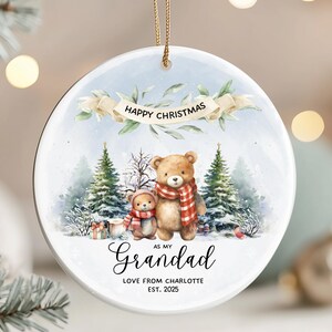 Enfeite de Natal personalizado - Enfeite de Natal personalizado para a família 2025 para avó, avô, mãe, pai, tia ou padrinhos