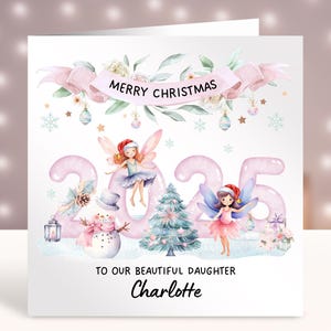 Personalisierte Weihnachtskarte, Babys 1. Weihnachtskarte, Karte für Mädchen, Tochter, Enkelin, Nichte, Schwester, Cousin, Freund 2025